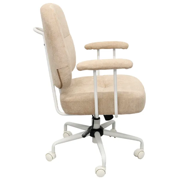 Fotoliu de birou DecoPrim Pablo Stofă/ Beige White photo 2