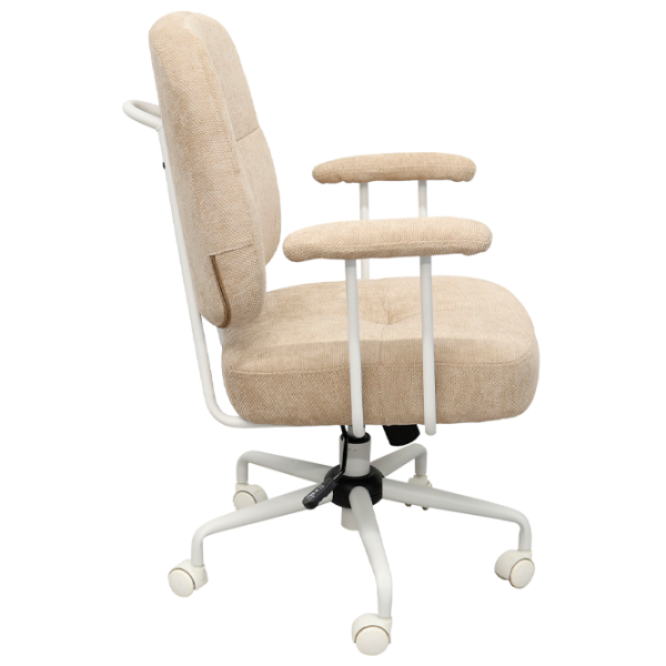 Fotoliu de birou DecoPrim Pablo Stofă/ Beige White photo 2