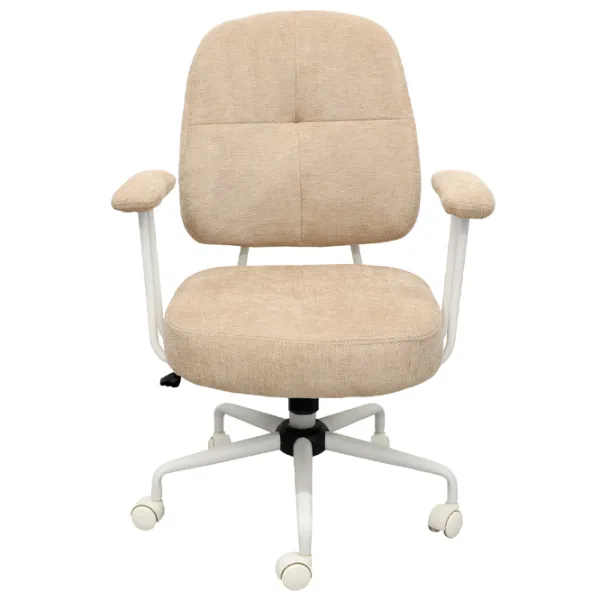 Fotoliu de birou DecoPrim Pablo Stofă/ Beige White photo 3