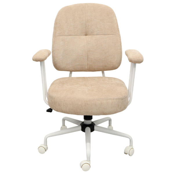 Fotoliu de birou DecoPrim Pablo Stofă/ Beige White photo 3