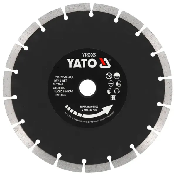 Алмазный отрезной диск Yato YT59965  photo 1