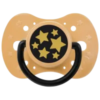 Соска ортодонтическая Akuku Stars A0591 Унисекс / 12 месяцев - 36 месяцев / Силикон / Yelow