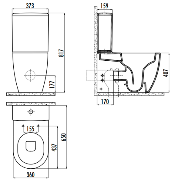 Vas WC Creavit Free RimOff FE361-11CB Pe podea photo 3 Vas WC Creavit Free RimOff FE361-11CB Pe podea photo 3