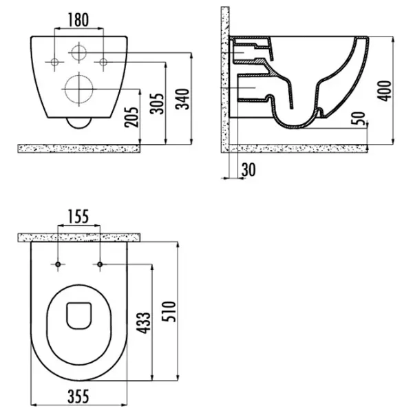 Vas WC Creavit Free Suspendat photo 2 Vas WC Creavit Free Suspendat photo 2