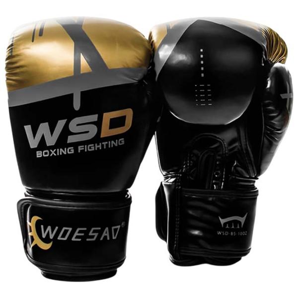 Боевые перчатки Woesa WSDS85 Бокс / Дети / 12 oz / Черно-Золотой photo 1