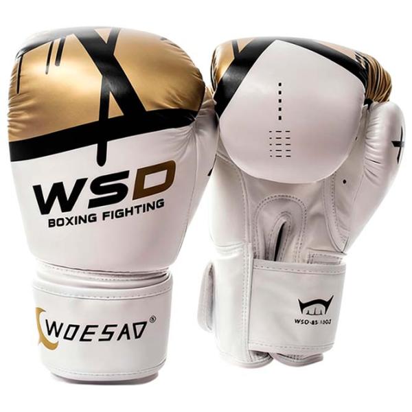 Боевые перчатки Woesa WSDS85 Бокс / Дети / 10 oz / Белый-Золотой photo 1 Боевые перчатки Woesa WSDS85 Бокс / Дети / 10 oz / Белый-Золотой photo 1