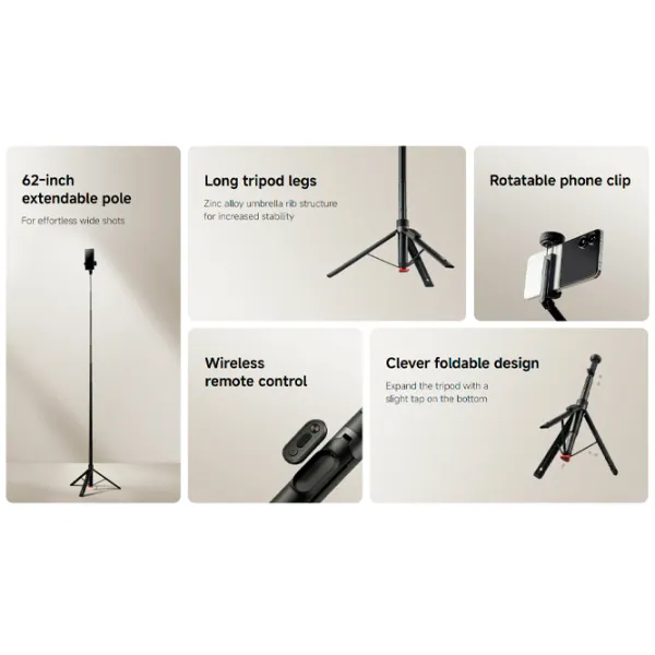 Selfie Stick Xiaomi Zoom Floor Bluetooth / Black photo 3