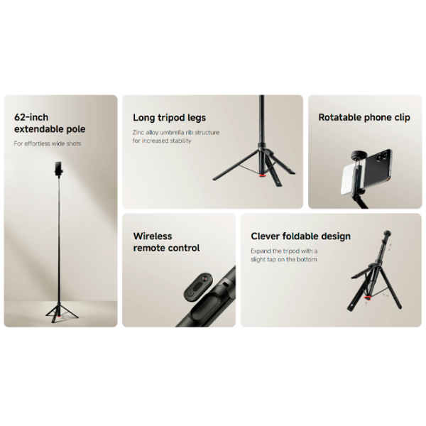 Selfie Stick Xiaomi Zoom Floor Bluetooth / Black photo 3