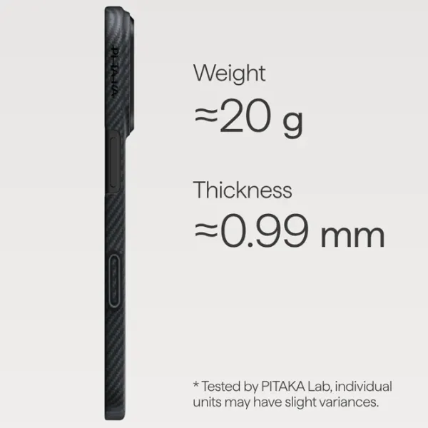 Чехол для смартфона Apple iPhone 17 Pro Max Pitaka / MagSafe Back / ПК / Серый Черный photo 5