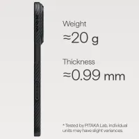 Husă pentru smartphone Apple iPhone 17 Pro Pitaka / MagSafe Back / PC / Gray Black photo 3