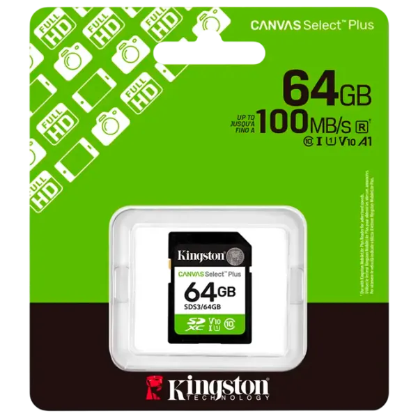 Карта памяти Kingston Canvas Select Plus 64 ГБ SD / Class10 photo 3