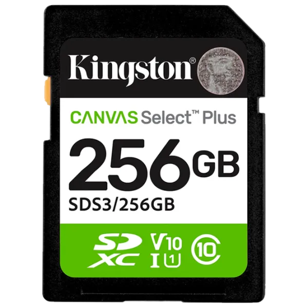 Карта памяти Kingston Canvas Select Plus 256 ГБ SD / Class10 photo 1