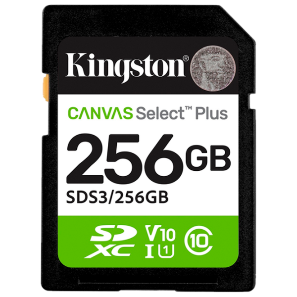 Карта памяти Kingston Canvas Select Plus 256 ГБ SD / Class10 photo 1