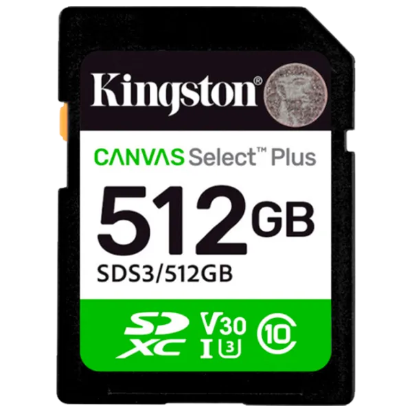 Карта памяти Kingston Canvas Select Plus 512 ГБ SD / Class10 photo 1
