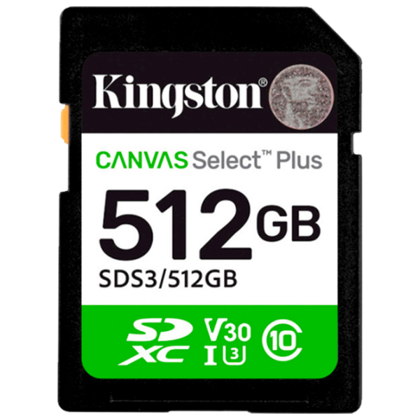 Карта памяти Kingston Canvas Select Plus 512 ГБ SD / Class10 photo 1