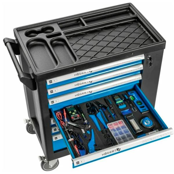 Cărucior pentru scule Hoegert Technik 544 buc. Metal photo 6