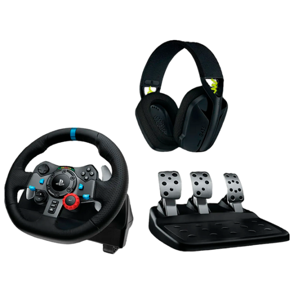 Volan Logitech Driving Force Racing G29 + Gaming Wireless Headset G435 Cu fir / 21 buttons / Black photo 1