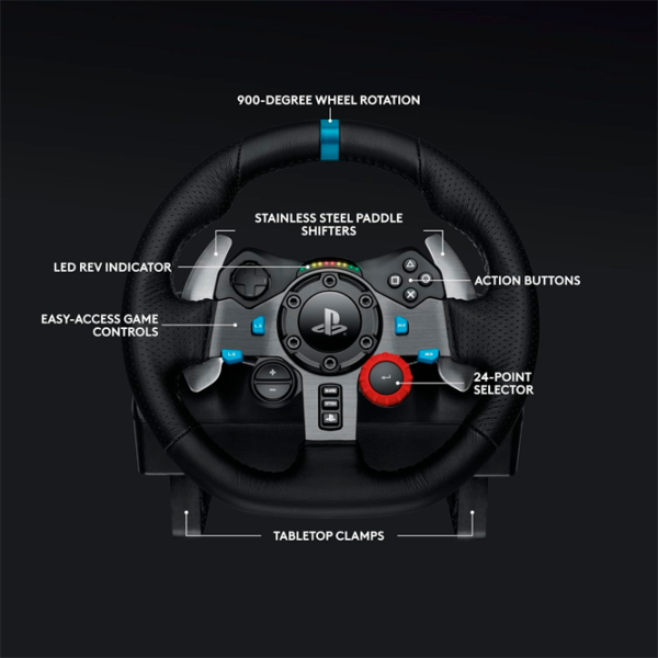 Volan Logitech Driving Force Racing G29 + Driving Force Shifter F Cu fir / 21 buttons / Black photo 4