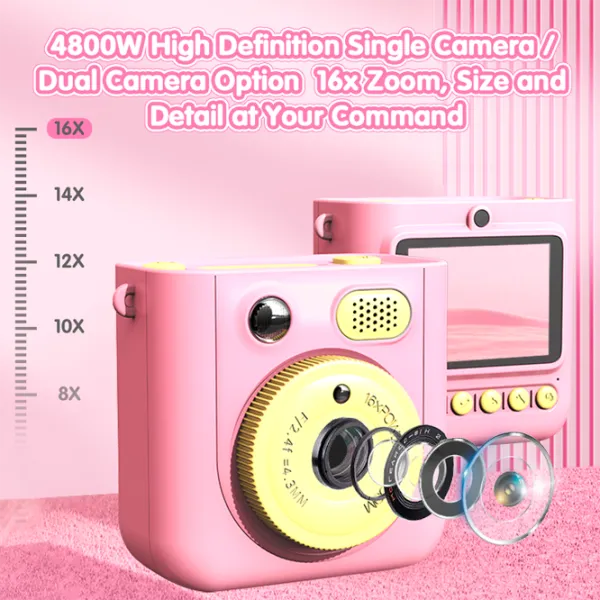 Фотоаппарат Kidyprint WK01  3+ / Черный Розовый photo 6