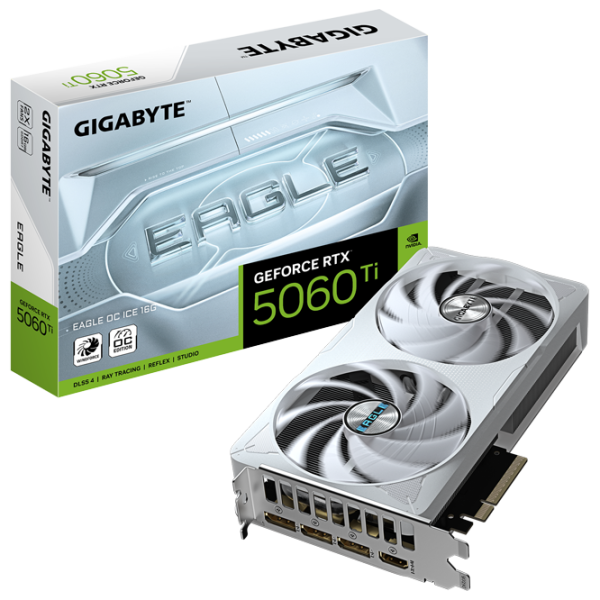 Видеокарта Gigabyte GeForce RTX 5060 Ti EAGLE OC ICE PCI Express x16 5.0 / 16 ГБ photo 10 Видеокарта Gigabyte GeForce RTX 5060 Ti EAGLE OC ICE PCI Express x16 5.0 / 16 ГБ photo 10