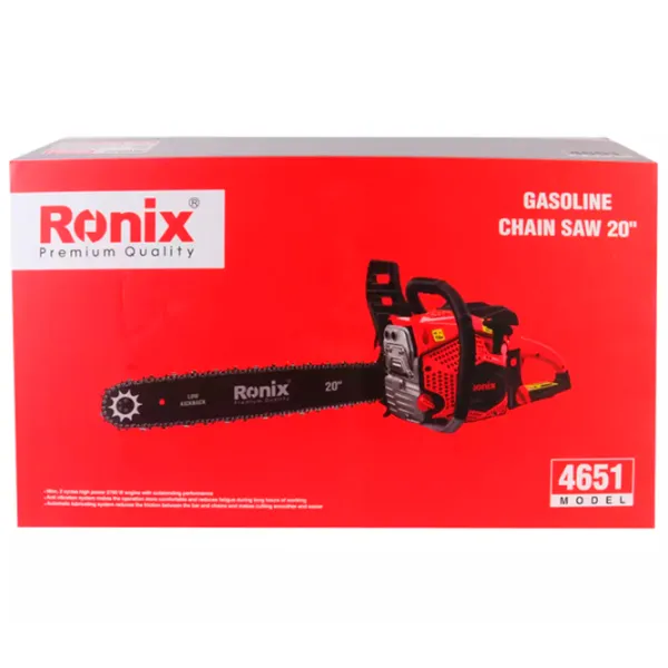 Цепная пила Ronix 4651 Бензиновая/ Красный photo 4 Цепная пила Ronix 4651 Бензиновая/ Красный photo 4