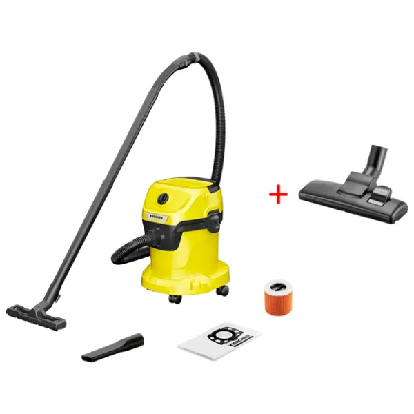Aspirator industrial KARCHER WD 3 V-15/6/20 + Brush DN35 1000 W / Yellow photo 1