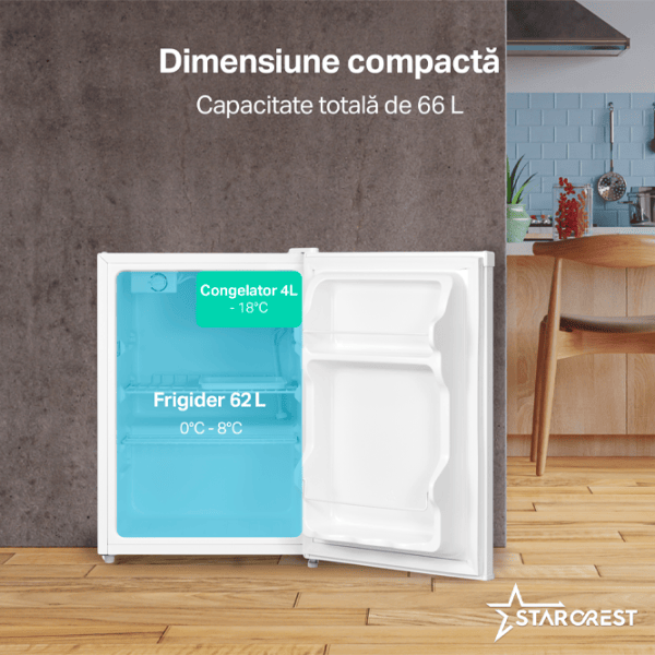 Frigider Starcrest SF-660WHT cu congelator sus 66 l / 63 cm / White photo 3