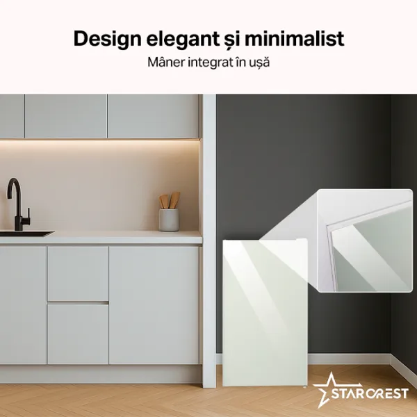 Frigider Starcrest SF-91GLS-WHE cu congelator sus 91 l / 83 cm / White Glass photo 5