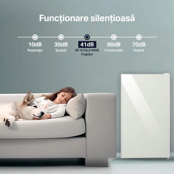 Frigider Starcrest SF-91GLS-WHE cu congelator sus 91 l / 83 cm / White Glass photo 8