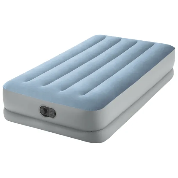 Saltea gonflabilă Intex Dura Beam Comfort Velur / Gray Blue  photo 1