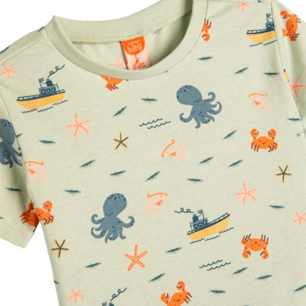 Tricou pentru băieți Koton 4SMB10080TK 104 / Green photo 3 Tricou pentru băieți Koton 4SMB10080TK 104 / Green photo 3