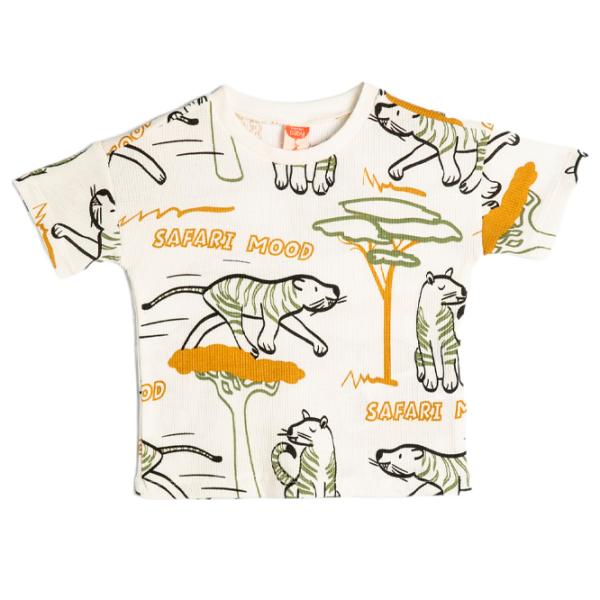 Tricou pentru băieți Koton 4SMB10262TK 110 / Ecru photo 1