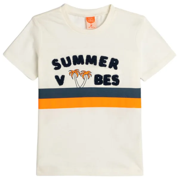 Tricou pentru băieți Koton 4SMB10155TK 104 / Ecru photo 1