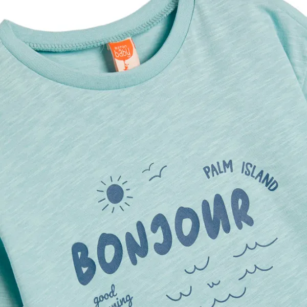 Tricou pentru băieți Koton 4SMB10153TK 86 / Green photo 3