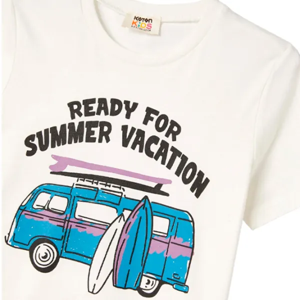 Tricou pentru băieți Koton 4SKB10449TK 122 / White photo 3