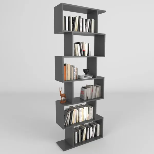 Стеллаж Fabulous Zigzag 6 Shelves 192.6 x 70 x 24см cm / ДСП / Anthracite photo 1