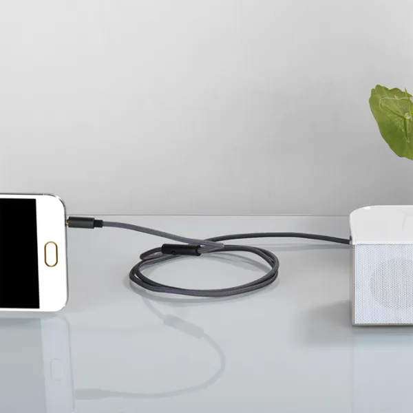 Аудио кабель Hoco 3.5 mm + 3.5 mm 1 м / Серый photo 4 Аудио кабель Hoco 3.5 mm + 3.5 mm 1 м / Серый photo 4