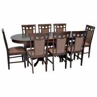 Обеденные стол со стульями Evelin HV-31N Овальная / Дерево / Chocolate