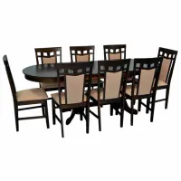 Обеденные стол со стульями Evelin HV-31N Овальная / Дерево / Chocolate