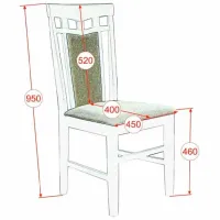Обеденные стол со стульями Evelin HV-27V Прямоугольная / Дерево / Горелый дуб photo 6