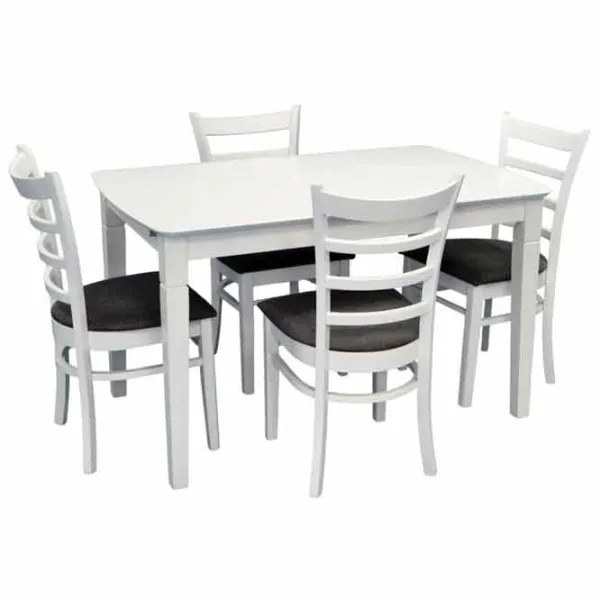 Set masă și scaune Evelin HV-27V Dreptunghiulară / Lemn / White photo 1 Set masă și scaune Evelin HV-27V Dreptunghiulară / Lemn / White photo 1