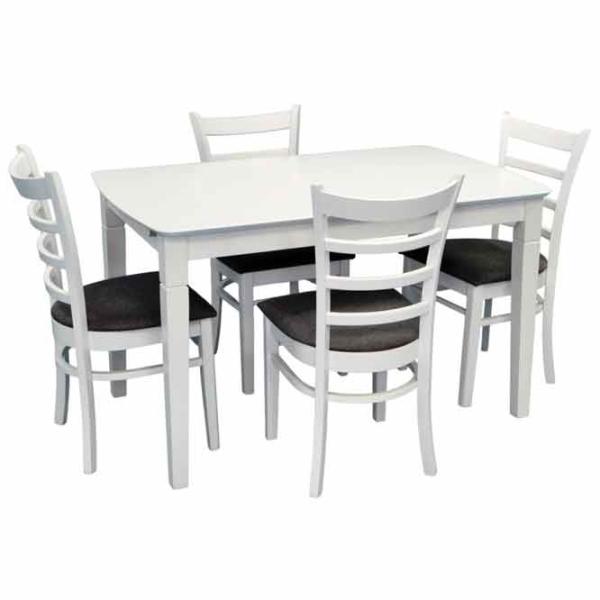 Set masă și scaune Evelin HV-27V Dreptunghiulară / Lemn / White photo 1 Set masă și scaune Evelin HV-27V Dreptunghiulară / Lemn / White photo 1