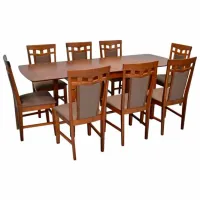 Обеденные стол со стульями Evelin HV-27V Прямоугольная / Дерево / Горелый дуб