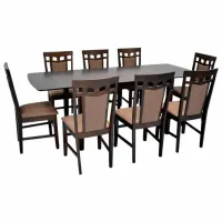 Обеденные стол со стульями Evelin HV-27V Прямоугольная / Дерево / Chocolate