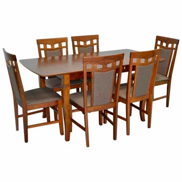 Set masă și scaune Evelin HV-29V + 6 Dreptunghiulară / Lemn / Burnish oak photo 1