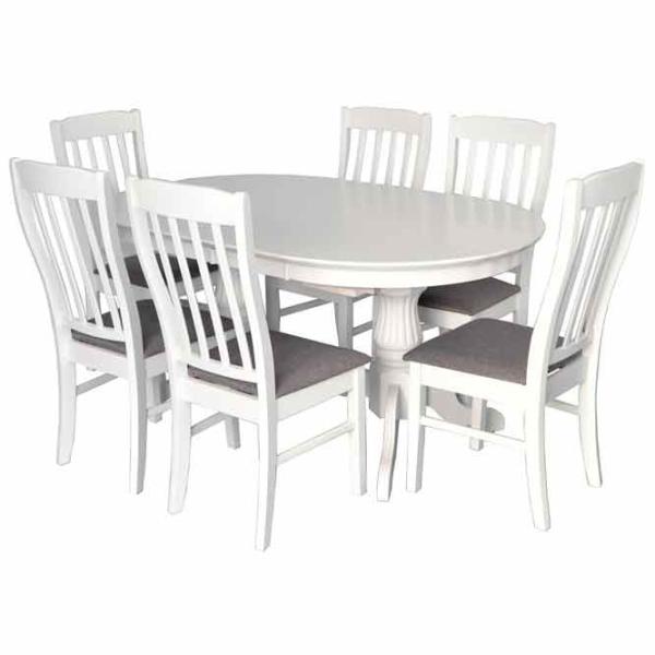 Обеденные стол со стульями Evelin HV-33V White + 8 Овальная / Дерево / Белый photo 1 Обеденные стол со стульями Evelin HV-33V White + 8 Овальная / Дерево / Белый photo 1