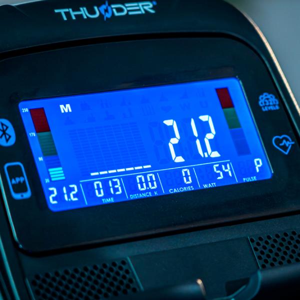 Эллиптический тренажер Thunder Blaze Привод: Передний / 130 кг / Чёрный Синий photo 11