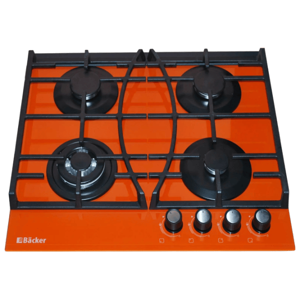 Plită încorporabilă pe gaz Backer HC-435W A Sticlă călită / Orange photo 1