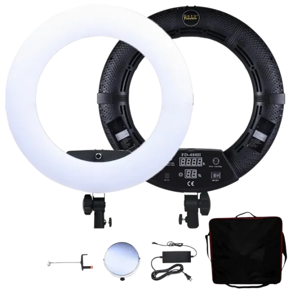 Кольцевая лампа Yidoblo FD-480II + 2 Battery 457 мм Черный photo 1