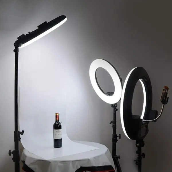 Кольцевая лампа Yidoblo FD-480II + 2 Battery 457 мм Черный photo 4